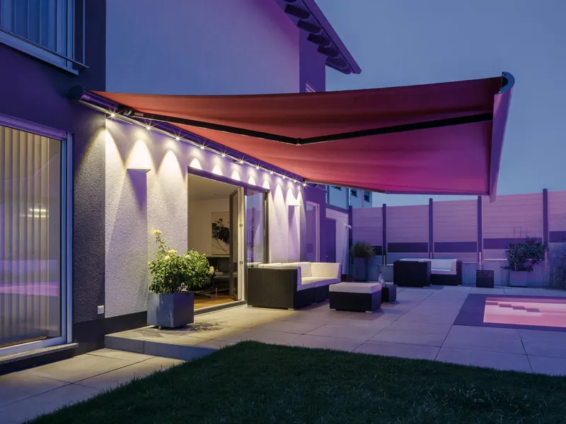 Weinor Opal Design II knikarmscherm met led-verlichting